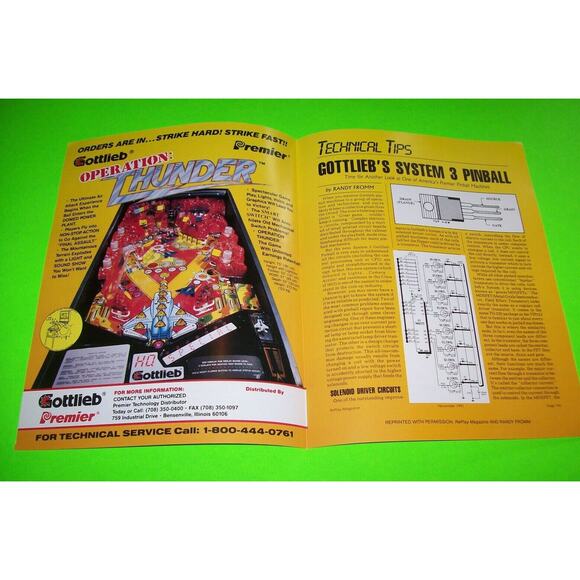 Operation Thunder Pinball FLYER Original NOS 1992 Space Age Promo Art Vintage - Picture 2 of 3